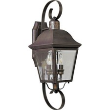 Andover 2-Light Antique Bronze Clear Beveled ...