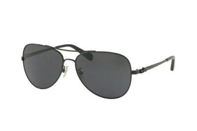 Coach Dark Aviator Sunglasses Coach HC7137 CA576 - Aviator Matte Black Frame Prescription  main image 2