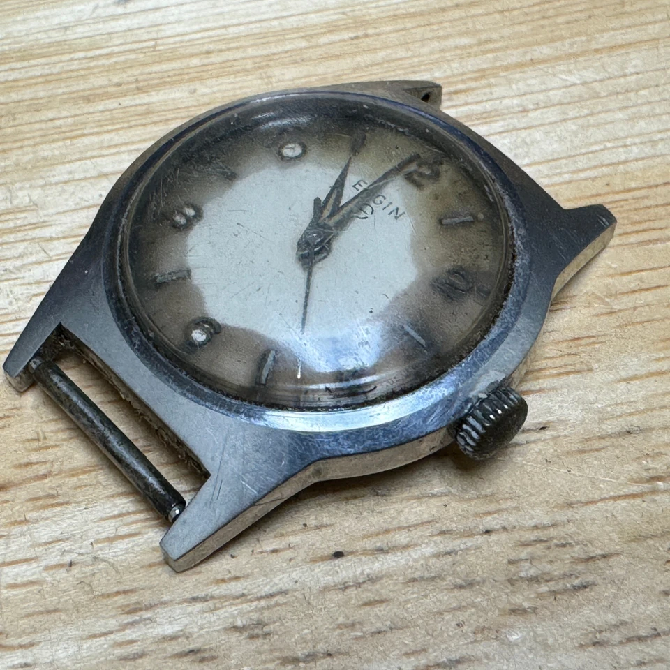 Vintage Elgin Men Silver Waterproof Hand Wind Mechanical Watch~For Parts Repair - Image 4 of 4