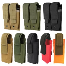 Tactical Molle Magazine Pouch 9mm .40 .45 Cal Single Dual Adjustable Mag Holder