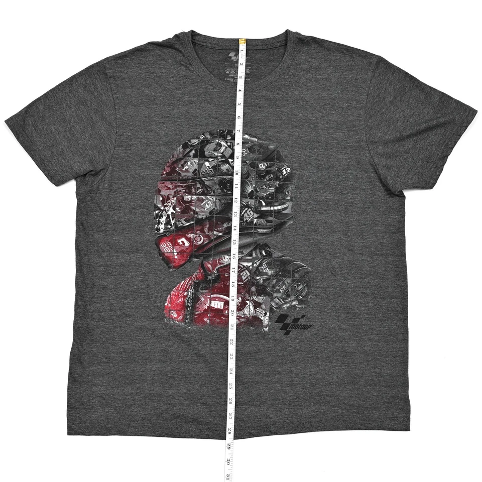 Men's MotoGP Gray World Champ Logo T-Shirt XXL Helmet Collage Graphic Speed - Image 3 of 4