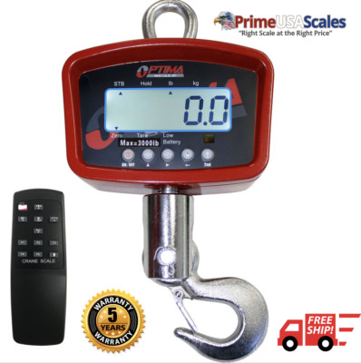 OP-924 Heavy Duty Crane Scale 500 lb x 0.1 lb Steel Enclosure with Remote