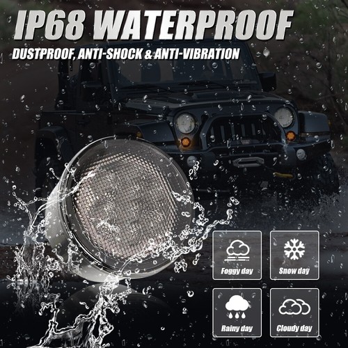 For 2007-2017 Jeep Wrangler JK 7" LED Headlights Turn Signal Tail Lights Combo - Picture 8 of 12