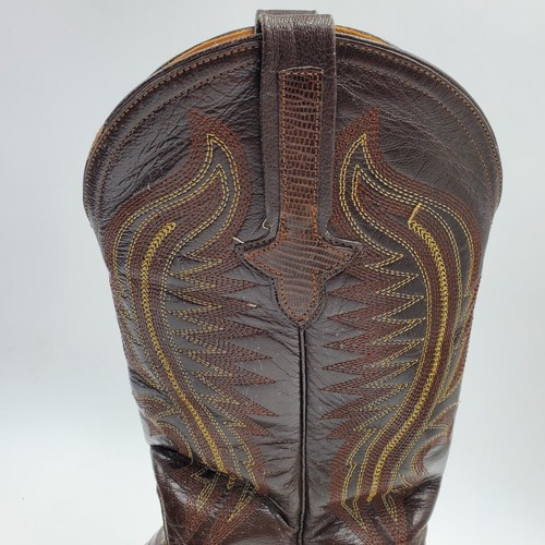 Botas de Vaquero P’s by Ferrini Marrón Teju Punta de Lagarto Western Para Hombre Talla 8 EE - Imagen 19 de 20