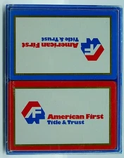 Playing Cards American First Title & Trust Dual Two Decks Redislip Brand