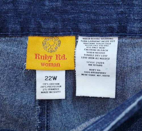 Ruby Rd. Jeans Mujer Talla 22W Cintura Elástica. Exc. Estado!! - Imagen 3 de 5