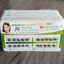 10 Packs Dental Orthodontic Metal Brackets Braces Mini Roth.022 Hooks 345 CE