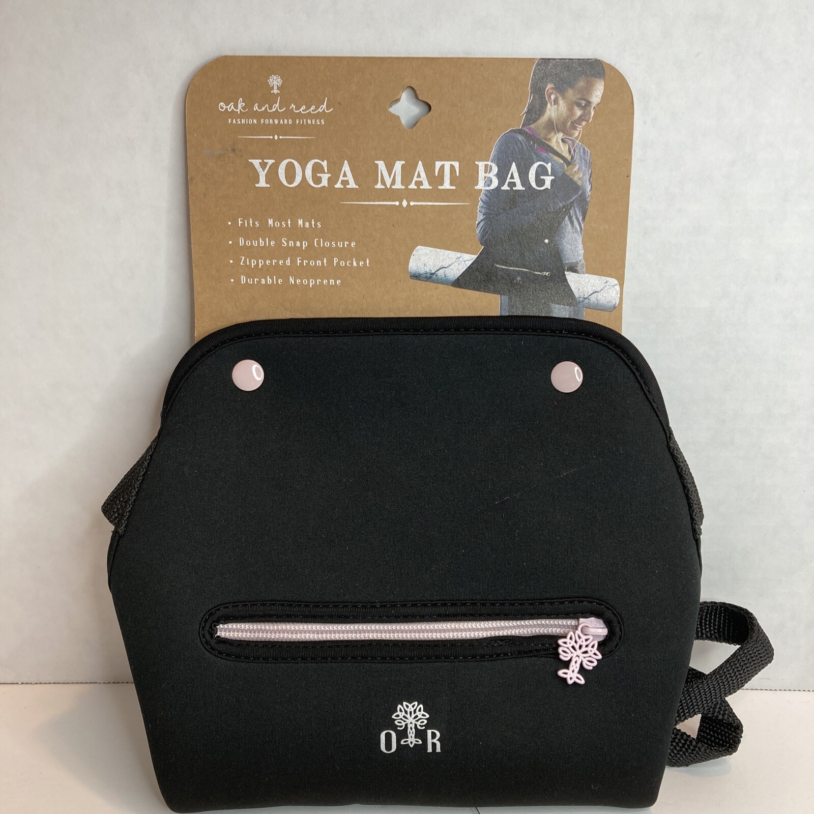 Oak Reed Yoga Mat Bag Black Neoprene Fits Most Mats Zippered Double