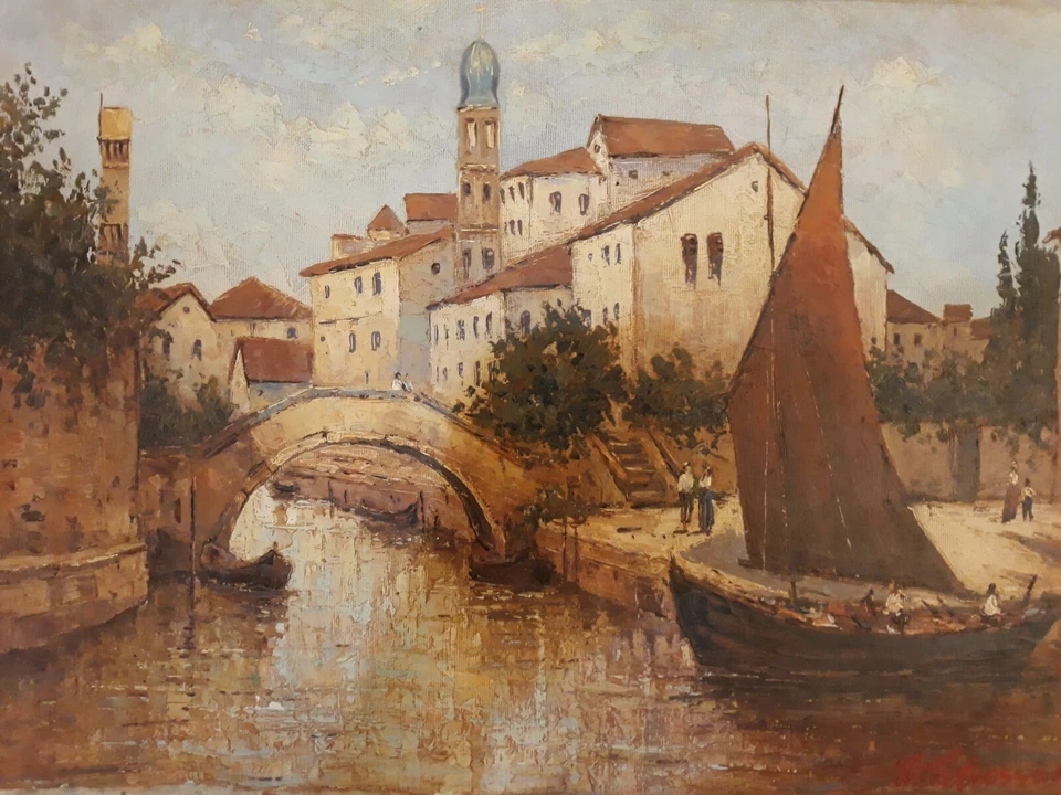 PINTURA AL ÓLEO ARMENIA ORIGINAL. Firmado M. Petrosyan. VENECIA. 2014 Foto 2 de 4