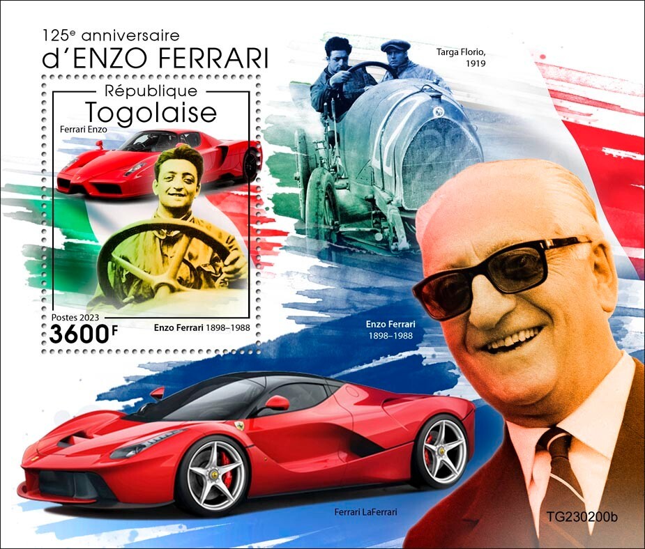 125th Anniversary of Enzo Ferrari Cars MNH Stamps 2023 Togo S/S | eBay