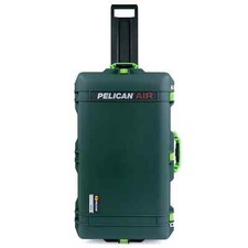 Trekking Green  Lime Green Pelican 1615 Air case with foam. With wheels.