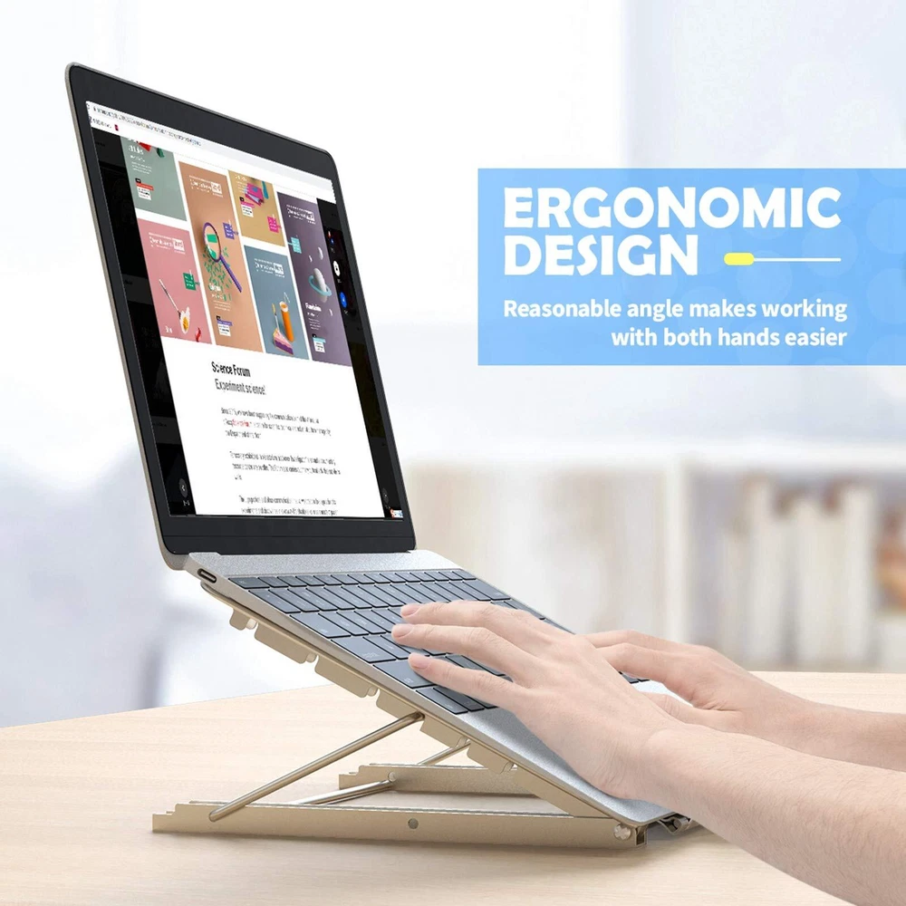 Laptop Stand, Laptop Holder Stand Foldable Ventilated Adjustable Laptop Compu...