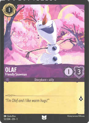 Disney Lorcana The first Chapter Non-Holo Olaf 52/204 | eBay