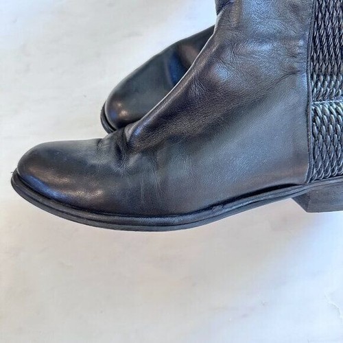 Stuart Weitzman Allgood Nappa Leather Over the Knee Boot Woven Black Boots 7 - Picture 10 of 14