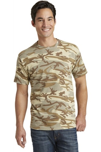 Port & Company PC54C Mens Short Sleeve Core Cotton Camo Crew Neck T-Shirt - Picture 2 of 5