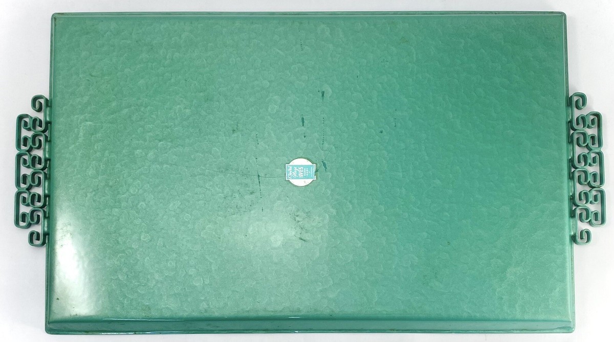 KYES MOIRÉ GLAZE Jade Green Serving Tray Handmade Pasadena CA