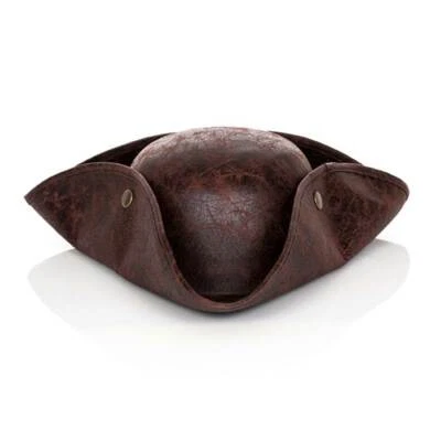 BOLAND Piratenhut Lederlook Erwachsene braun Piraten Kostüm Zubehör Fasching Hut Pirat