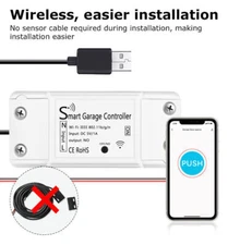 For Alexa iPhone WiFi-Smart Garage Door Opener Remote APP Control No Door Sensor