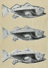 ANDY WARHOL Art Poster or Rolled Canvas Print "FISH"