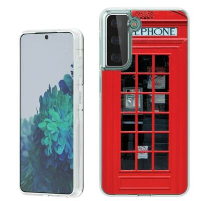 (UK Phone Booth)Rugged TPU phone case cover(Clear)for Samsung Galaxy S21+ Plus
