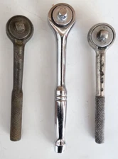 LOT of 3 Vintage S-K 1/4" Drive  Ratchet 40970 Mechanic Tool & Powercraft