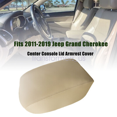 Kar Designers Beige Center Console Lid Armrest Cover – Fits 2011-2019 Dodge Durango – Vinyl, Synthetic Leather