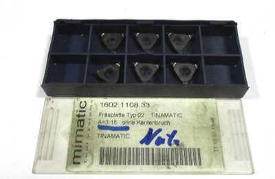 6 MIMATIC Wendeplatten Zirkularfräsen Typ02 A=3,15 1602.1108.33 Neu H47618