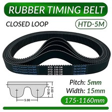 HTD Timing Belt 5M 5mm Pitch 15mm Wide CNC/ROBOTICS - Single Sided Toothed Belts