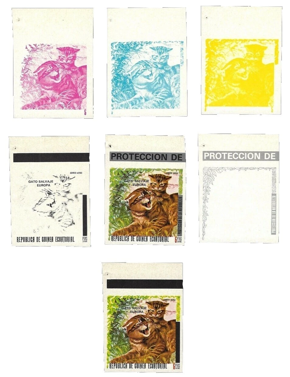 Prueba, ensayo estampillas de Guinea Ecuatorial