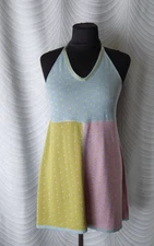 Catherine Andre Multicoloured Top  Size L Polka Dot Halter neck