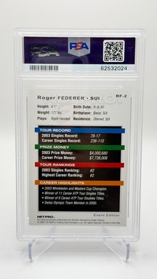 2003 NetPro Elite Roger Federer #RF-2 PROMO Rookie RC PSA 10