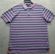 US Polo Assn. Polo Shirt Mens Large Multicolor Striped Performance High Low Slit