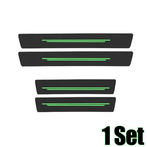 4x Luminous Carbon Fiber Car Door Sill Protective Strip Sticker Trim Accessories - Bild 9 von 10