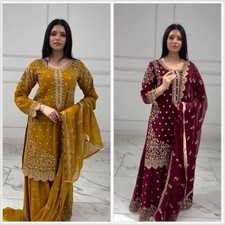 PUNJABI SHARARA PLAZZO KURTI PLAZZO SALWAR KAMEEZ SUIT WOMEN READYMADE DESIGNER