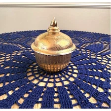 Thai Benjarong Pottery Lidded Jar  – Traditional Thailand Gilt Temple Art