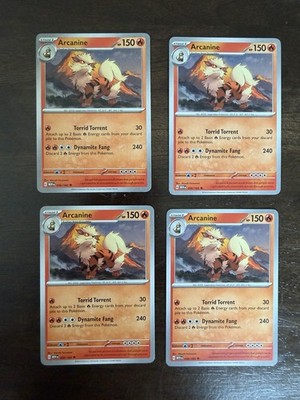 Pokémon TCG Arcanine 059/165 Sv: Scarlet & Violet 151 Regular x4