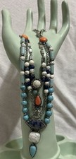 Chloe + Isabel Turkish Delight Turquoise & Sodalite Multi-Row Bib Necklace C+I
