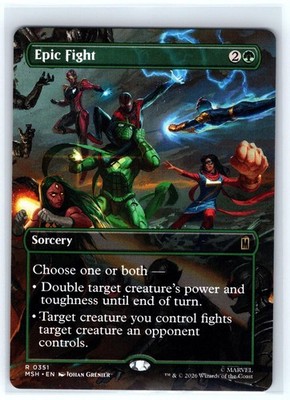 Epic Fight (Borderless) 351 Rare Marvel Super Heroes Magic: The Gathering NM