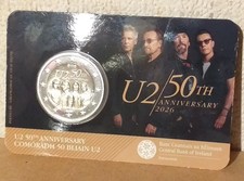 IERLAND II 2026 - 2 euro - 50 jaar rockgroep U2/50 ans groupe de rock U2