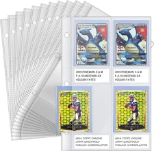 4 Pocket Top Loader Sleeves, Trading Card Binder Pages, Baseball Card 