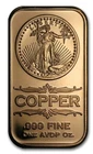 St-Gaudens 1 oz Fine Copper Lady Liberty Proof Bar .999 U.S.A Eagle HIGH RELIEF