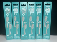 6 PACK of 2-- 12 TOTAL HEADS -Hello Brand Replaceable Brush Heads Soft-FREE SHIP