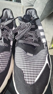 adidas Nite Jogger Boost Running Shoes Black/White Houndstooth Plaid