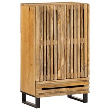 Highboard Sideboard Cabinet Storage Cupboard Solid Wood Rough Mango vidaXL