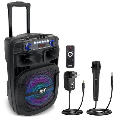Portable Bluetooth PA Speaker 800W 10.62 Inch Party Lights Pyle PPHP128B System