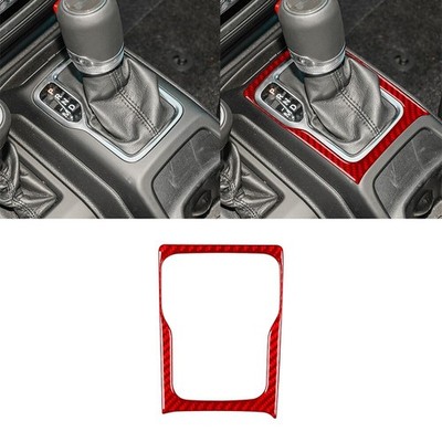 Red Carbon Fiber Console Gear Shift Cover For Jeep Wrangler JL Gladiator JT 18+