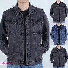 Men's Casual Polyester Jacket for American Style Lapel Workwear Outerwear