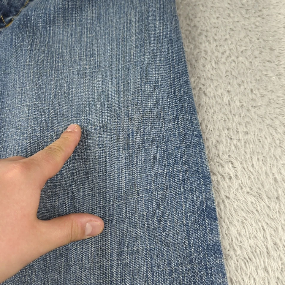 Pantalones de mezclilla Younique de colección para mujer junior 11 azules pierna ancha acampanados espalda desnuda holgados bajos Foto 4 de 4