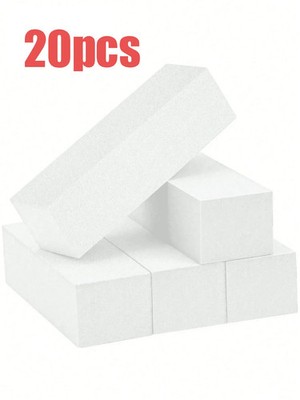 1-20 weiße Nagel Puffer Block Acryl Schleifffeile Polierwerkzeug für Gellack UK
