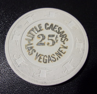 LITTLE CAESARS CASINO 25¢ hotel casino gaming poker chip Las Vegas NV